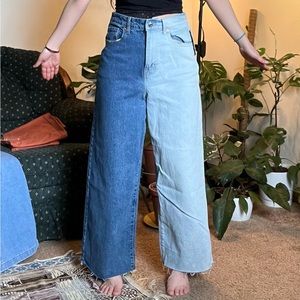 Two Toned Jeans Wild Fable